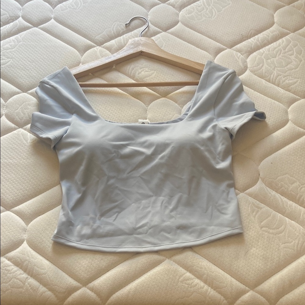 Lululemon Athletica White Fitted Crop Blouse